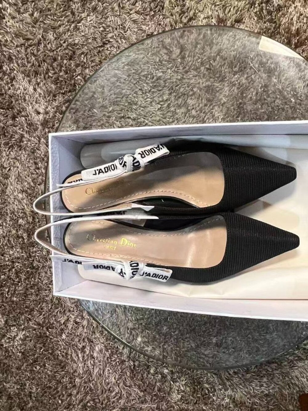 Dior J'Adior Black Velvet Slingback Pumps